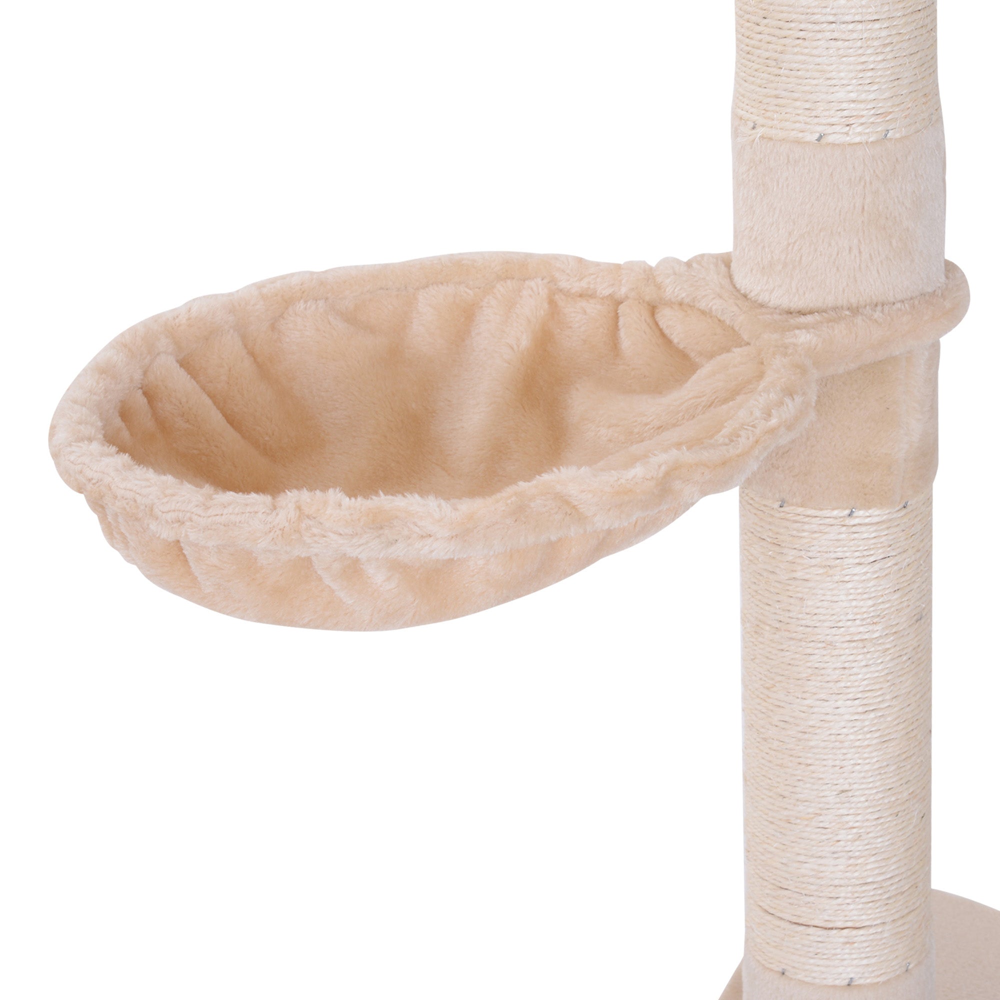  102" Adjustable Height Floor to Ceiling Cat Tree, 5 Level Cat Tower with Scratching Posts, Hammock, Beige — Cat Trees & Cond