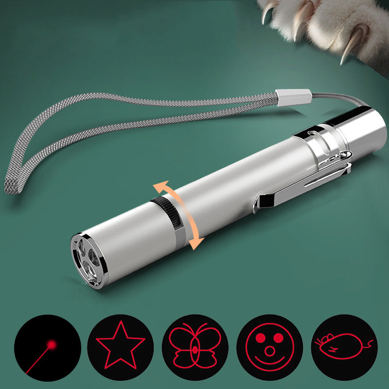 Laser Pointer Cat Toy, Red Dot LED Light Pointer Interactive Toys Indoor Cats Dogs, Long Range 5 Modes Lazer Projection Playp