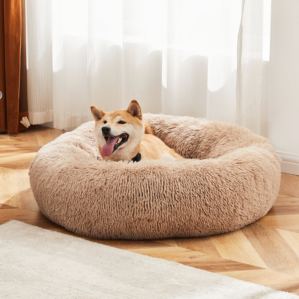 Cat Bed – Fluffy Plush Round Faux Fur Anti-Slip Bed for Cats — Cat Beds | GetPawsy