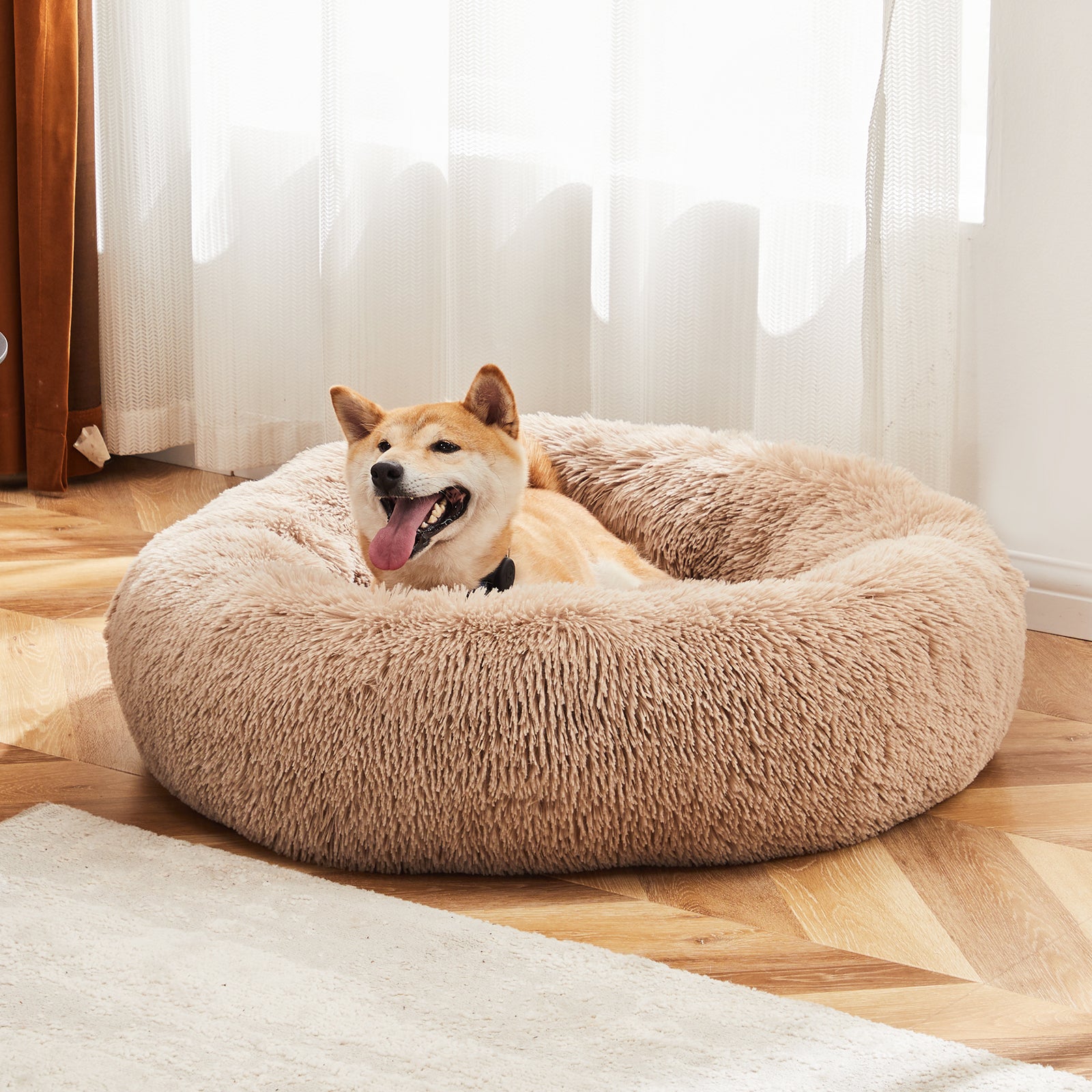 Cat Bed – Fluffy Plush Round Faux Fur Anti-Slip Bed for Cats — Cat Beds | GetPawsy