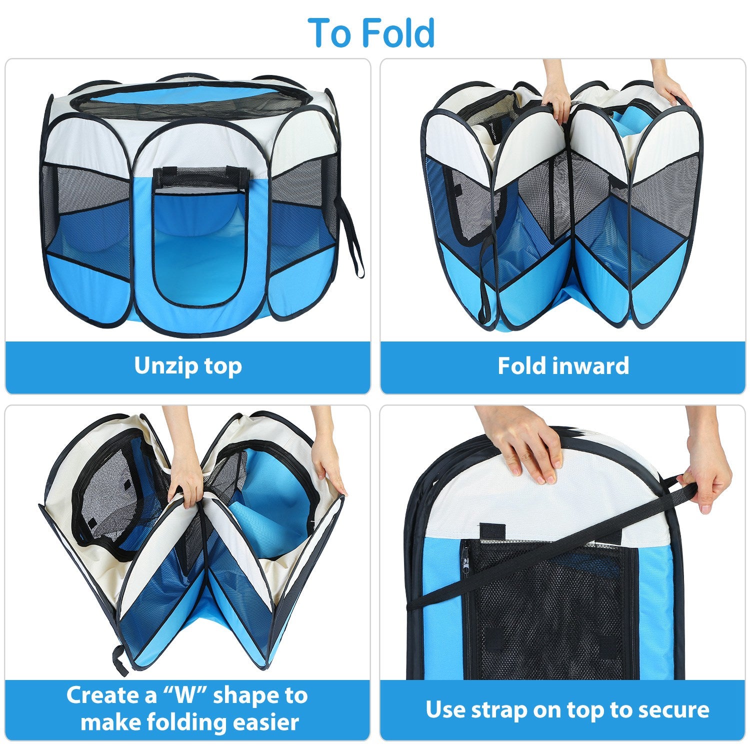 Foldable Pet Tent – Portable Exercise Kennel Pen for Dogs & Cats — Dog Houses | GetPawsy
