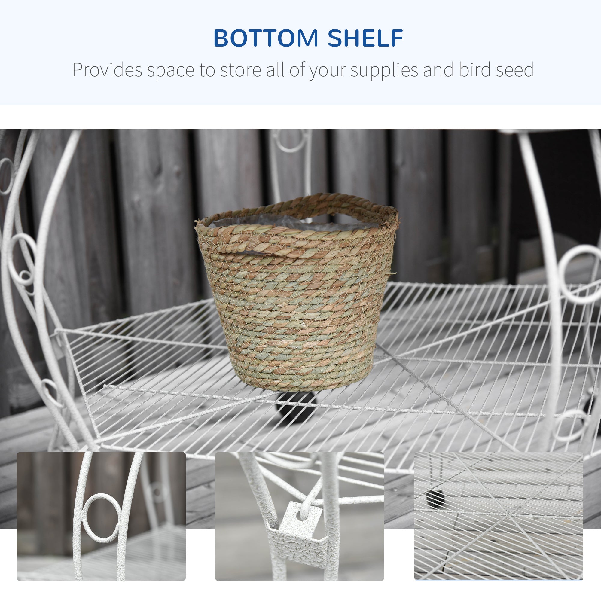  77" Flight Bird Cage Hexagon Covered Canopy Portable Aviary With Storage — Bird Cages | GetPawsy