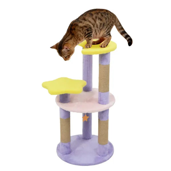 Cat Tree Condo – 4-Level Moon & Star Jute Scratching Post for Cats — Cat Trees & Condos | GetPawsy