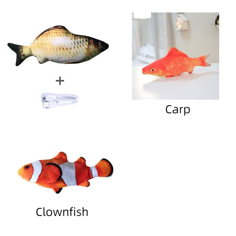 Without Cat Nip Version - Electric Jumping Fish Simulation Electric Fish Toy — Pet Supplies > Pet Toys > Pet Training and Edu