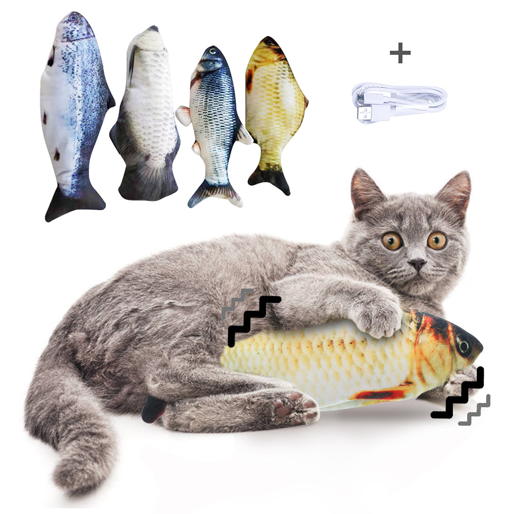 Without Cat Nip Version - Electric Jumping Fish Simulation Electric Fish Toy — Pet Supplies > Pet Toys > Pet Training and Edu