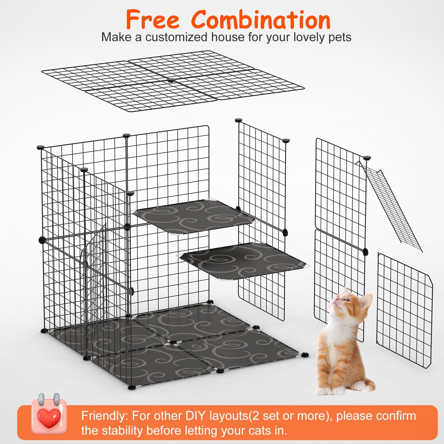 Cat Playpen Enclosure – 2-Tier Indoor Home with Ladder — Cat Toys | GetPawsy