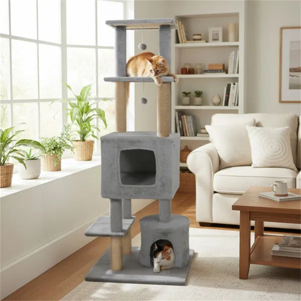 Cat Tree – Multi-Level Tower with Plush Perches & Jute Scratch Posts — Cat Trees & Condos | GetPawsy