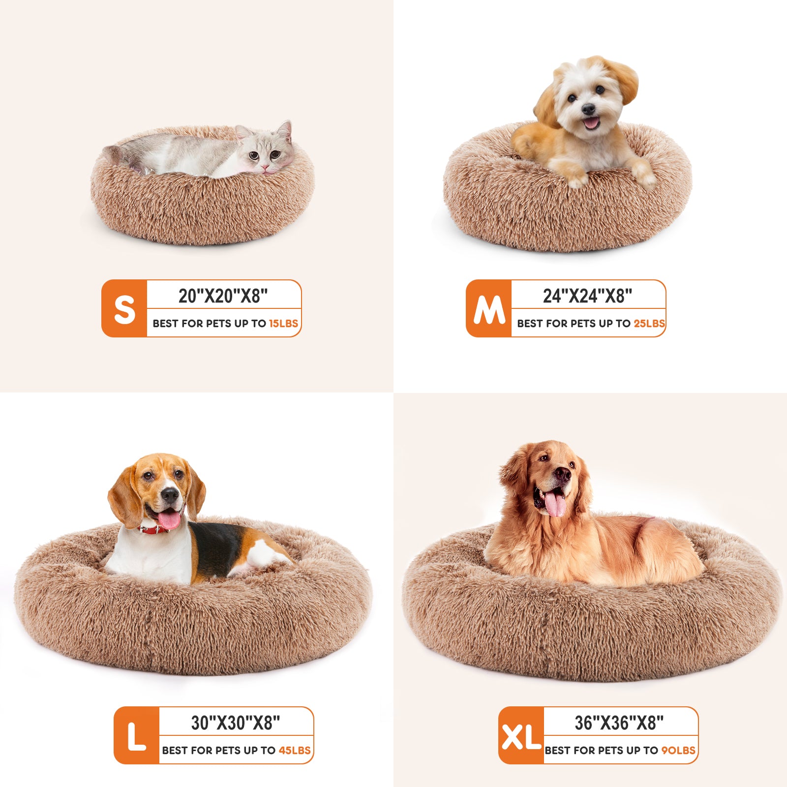 Cat Bed – Fluffy Plush Round Faux Fur Anti-Slip Bed for Cats — Cat Beds | GetPawsy