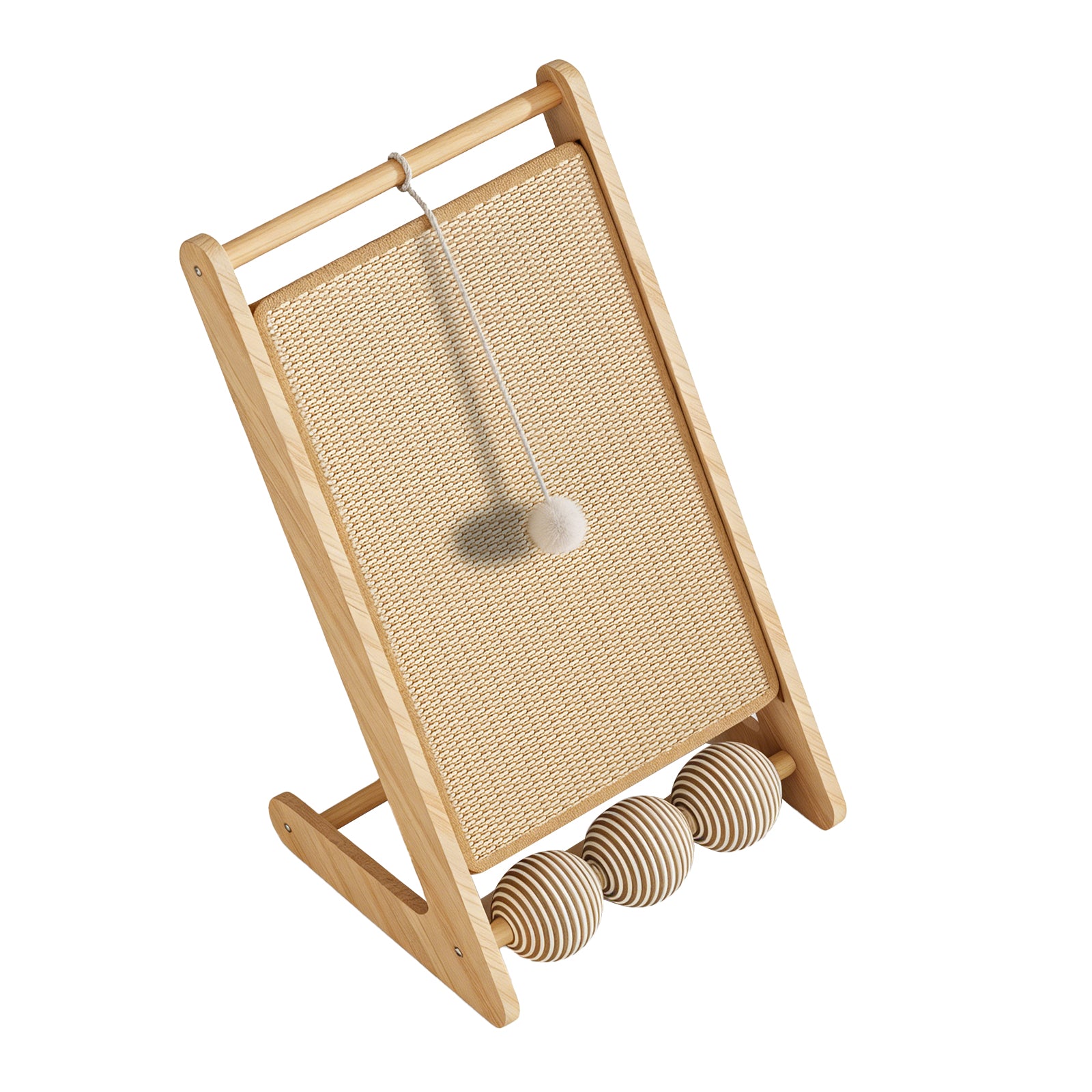 L Rattan Cat Scratching Post With Ball Attachment — Pet Furniture Tools | GetPawsy