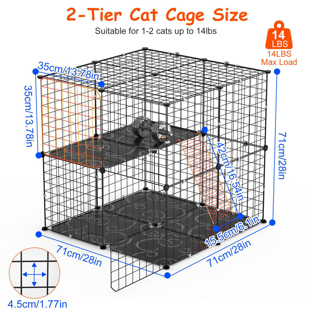 Cat Playpen Enclosure – 2-Tier Indoor Home with Ladder — Cat Toys | GetPawsy