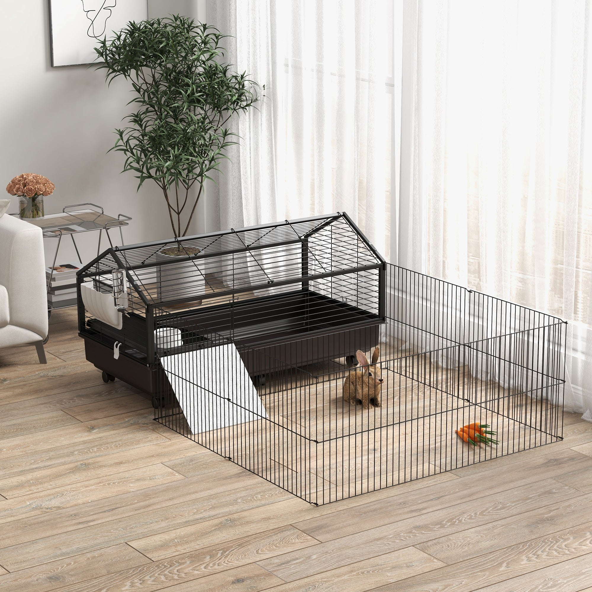 Hamster Habitat Playpen – Portable Enclosure with Wheels & Water Bottle for Hamsters — Hamster Cages | GetPawsy