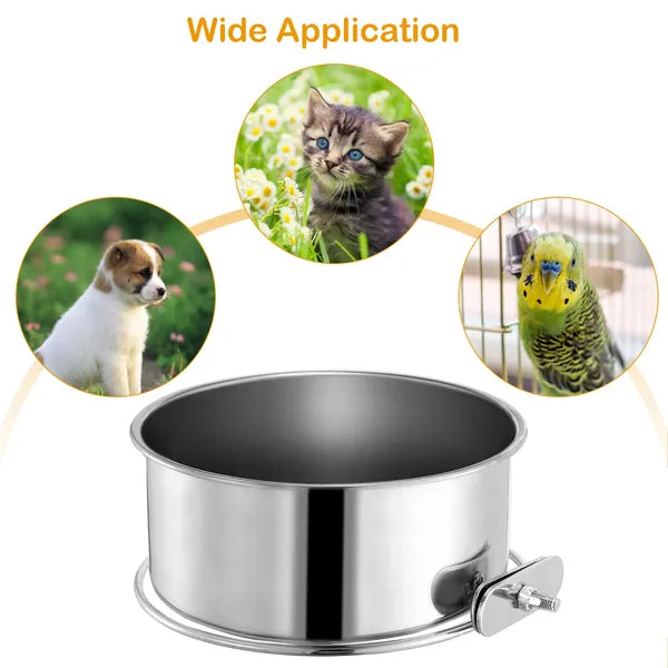 Hanging Dog Bowl – Stainless Steel Food & Water Bowl for Cages — Dog Bowls & Feeders | GetPawsy