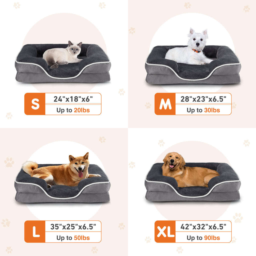 Memory Foam Pet Bed For Small Dogs & Cats With Washable Removable Cover Non-Slip Base Waterproof Liner — Dog Beds | GetPawsy