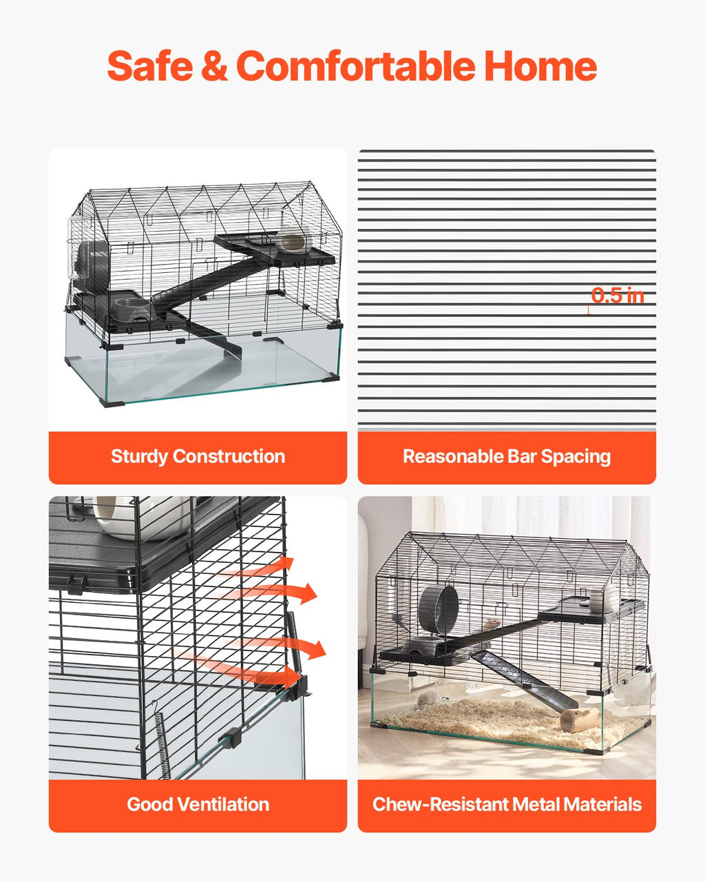 Wire Hamster Cage Habitat 29.5in Pet Rodent Gerbil Mice Small Animal House — Hamster Cages | GetPawsy