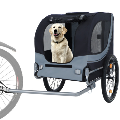 Large Folding Bike Trailer For Dogs  120LB Capacity All-Terrain Pet Carrier, Durable Steel Frame For Cycling, Jogging, Campin