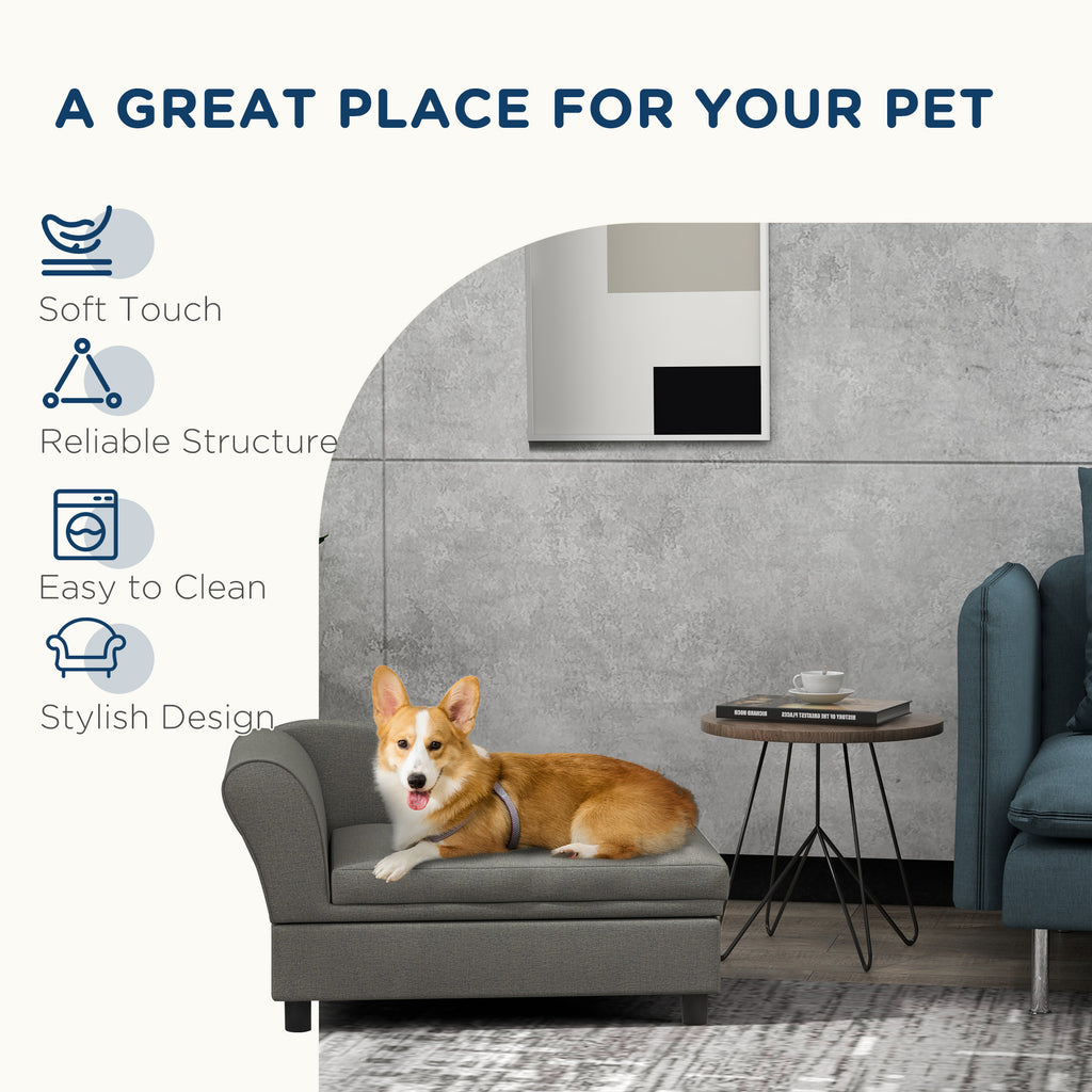  Pet Sofa Dog Sofa for Small Dogs with Storage, Gray — Dog Toys | GetPawsy