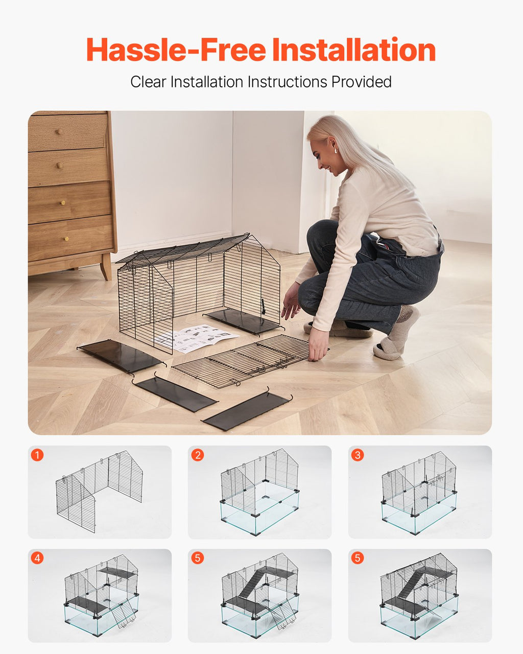 Wire Hamster Cage Habitat 22.8in Pet Rodent Gerbil Mice Small Animal House — Hamster Cages | GetPawsy