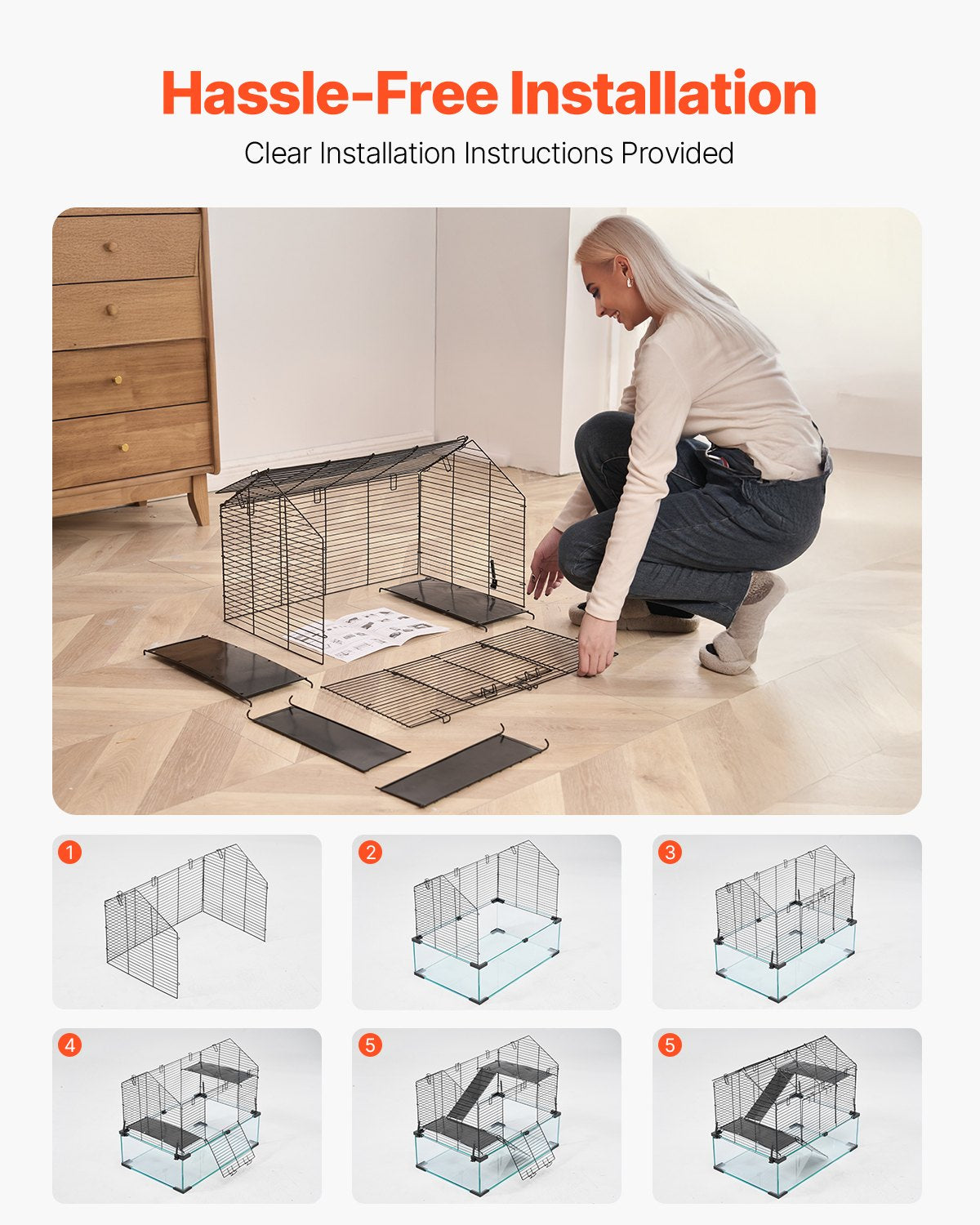 Wire Hamster Cage Habitat 22.8in Pet Rodent Gerbil Mice Small Animal House — Hamster Cages | GetPawsy