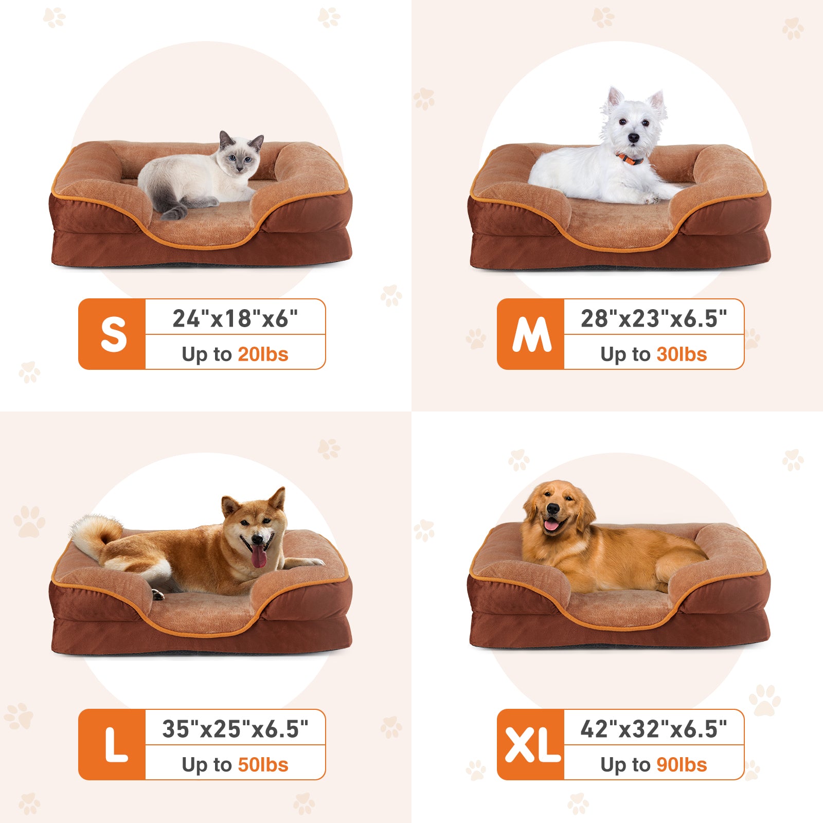 Memory Foam Pet Bed For Small Dogs & Cats With Washable Removable Cover Non-Slip Base Waterproof Liner — Dog Beds | GetPawsy
