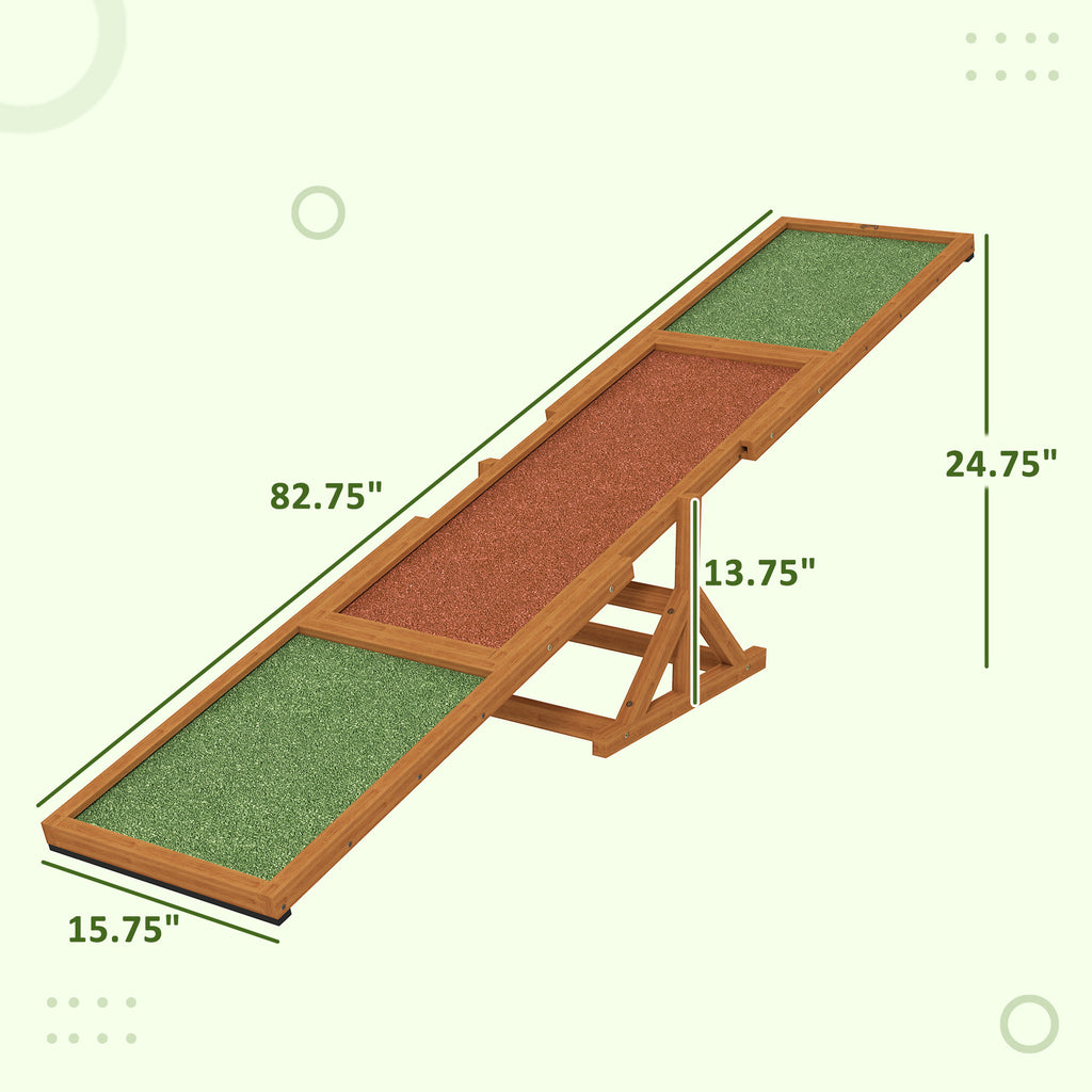  Wooden Dog Agility Seesaw for Training and Exercise, Weather Resistant, 83" L x 16" W x 14" H, Orange — Dog Training | GetPa