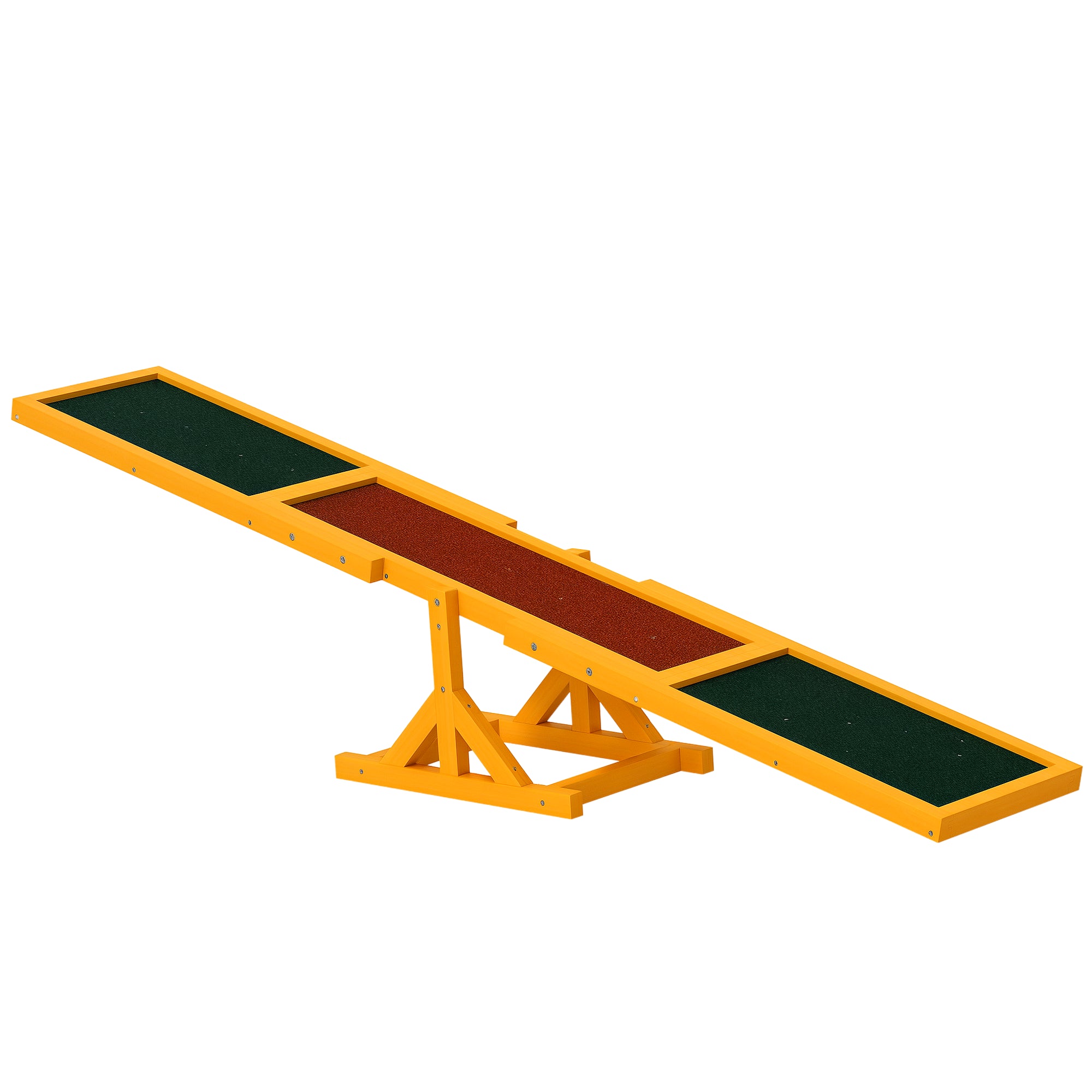  Wooden Dog Agility Seesaw for Training and Exercise, Platform Equipment Run Game Toy, Weather Resistant Pet Supplies, 71" L 