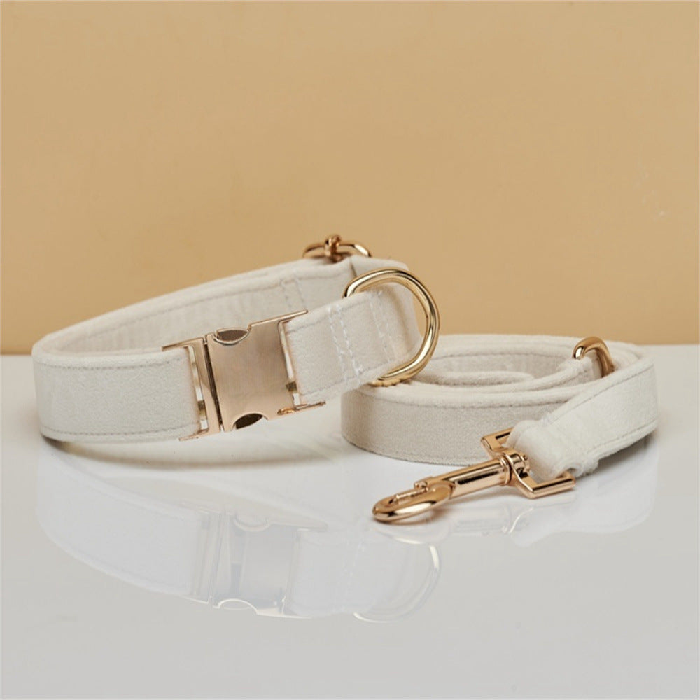 Personalized Dog Collar & Leash Set – Velvet with Bow Tie for Dogs — Dog Collars & Leashes | GetPawsy