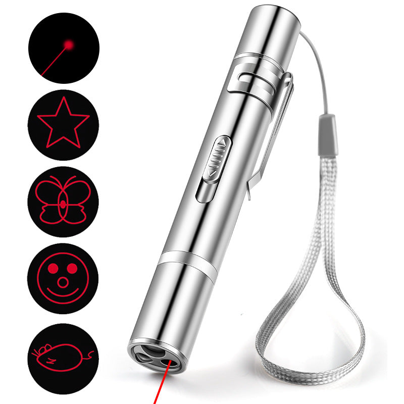 Laser Pointer Cat Toy, Red Dot LED Light Pointer Interactive Toys Indoor Cats Dogs, Long Range 5 Modes Lazer Projection Playp