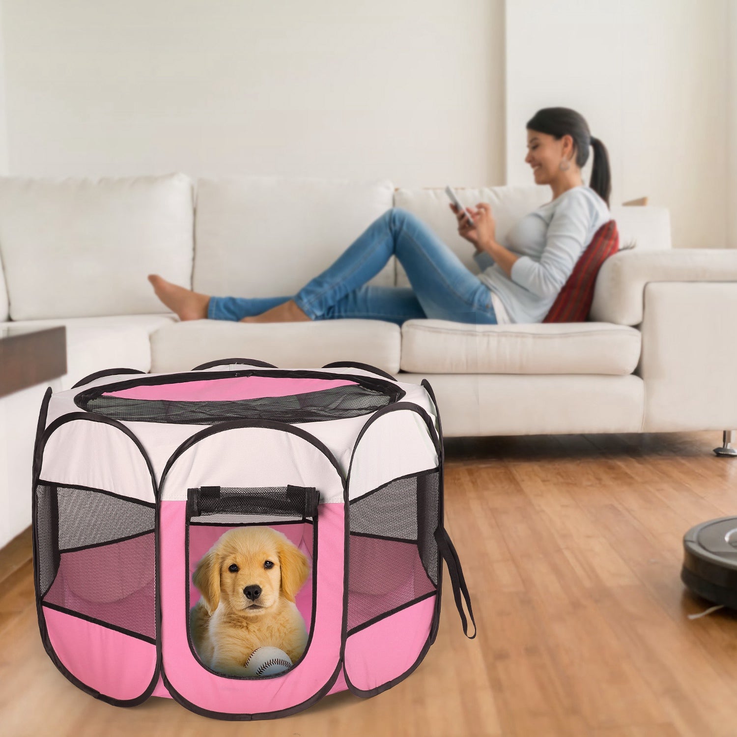 Foldable Pet Tent – Portable Exercise Kennel Pen for Dogs & Cats — Dog Houses | GetPawsy