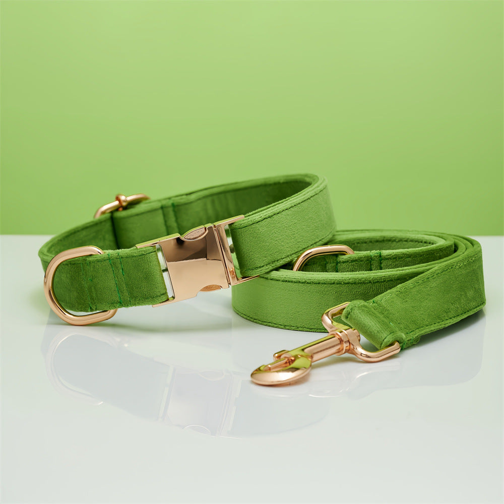 Personalized Dog Collar & Leash Set – Velvet with Bow Tie for Dogs — Dog Collars & Leashes | GetPawsy