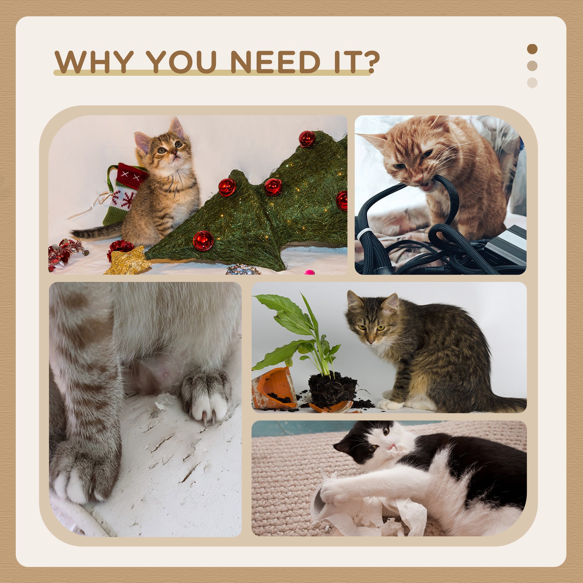  Cat Tree, 3 Level Cat Tower with Scratching Posts, Bed, Condo, Badminton Toys, for Multiple Kittens — Cat Trees & Condos | G