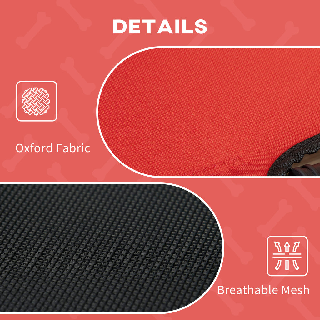  48" x 36" Elevated Portable Dog Cot Cooling Pet Bed with UV Protection Canopy Shade, Red — Dog Beds | GetPawsy