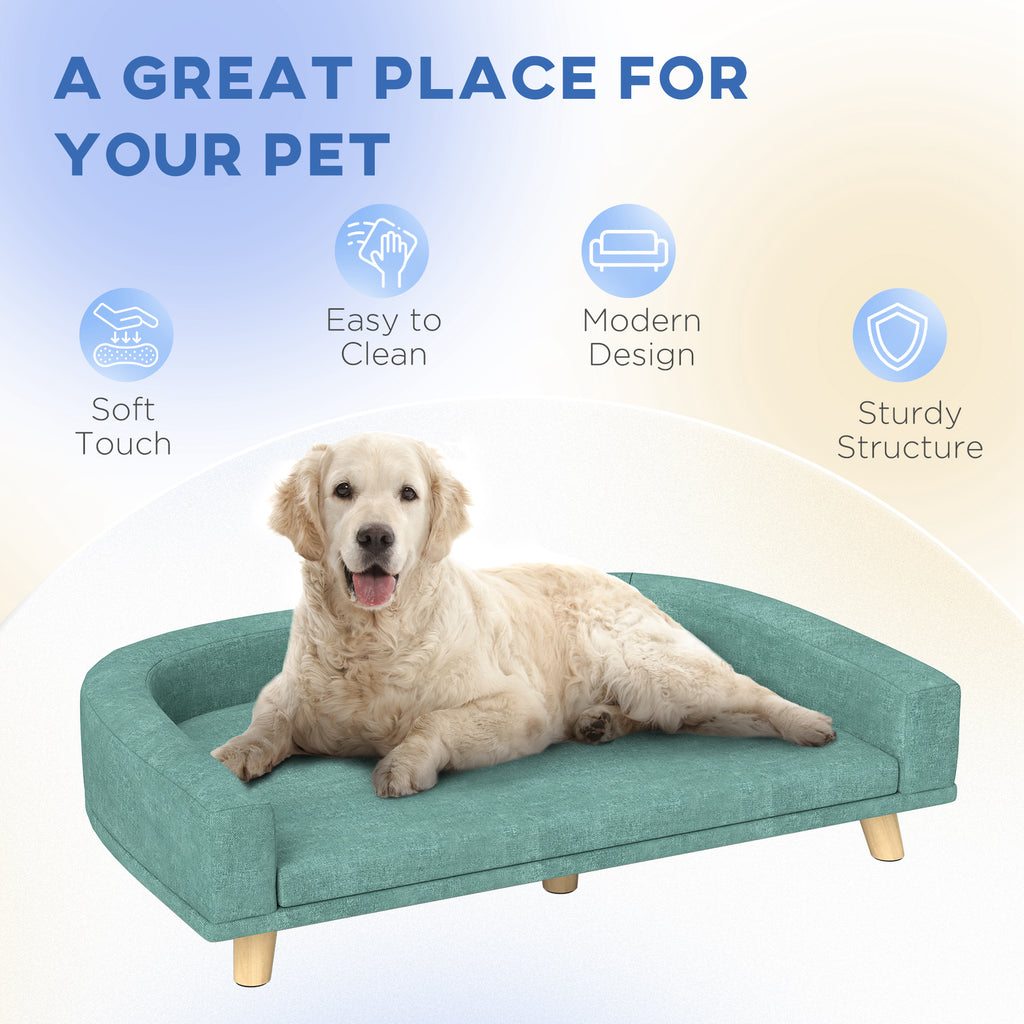  Dog Sofa Couch Bed with Washable Cushion for Large Dogs, Cats, Green — Dog Toys | GetPawsy