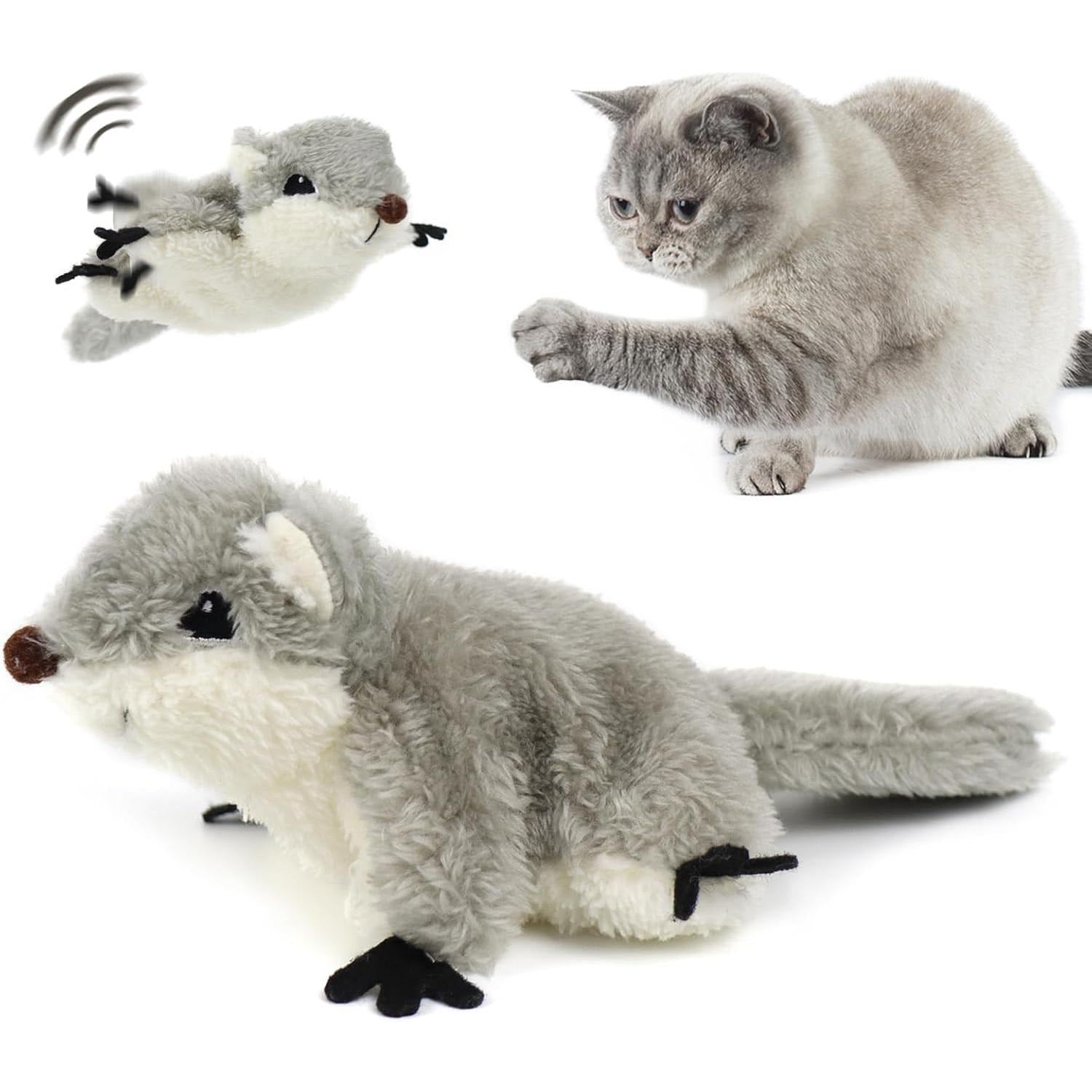 Interactive Catnip Toy – Rechargeable Flapping Squirrel for Kittens — Cat Toys | GetPawsy