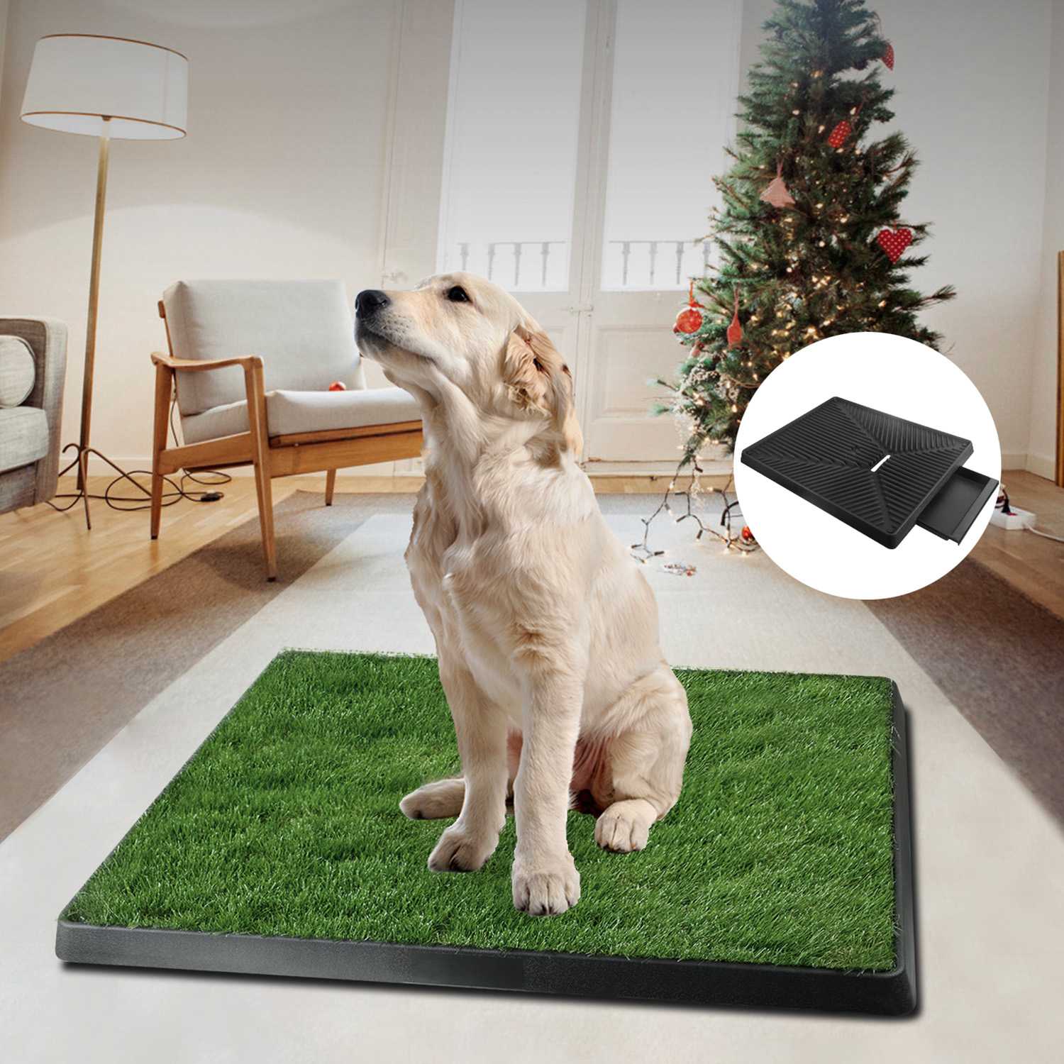 Dog Potty Training Pad – Artificial Grass Mat with Loo Tray for Puppies — Dog Training | GetPawsy