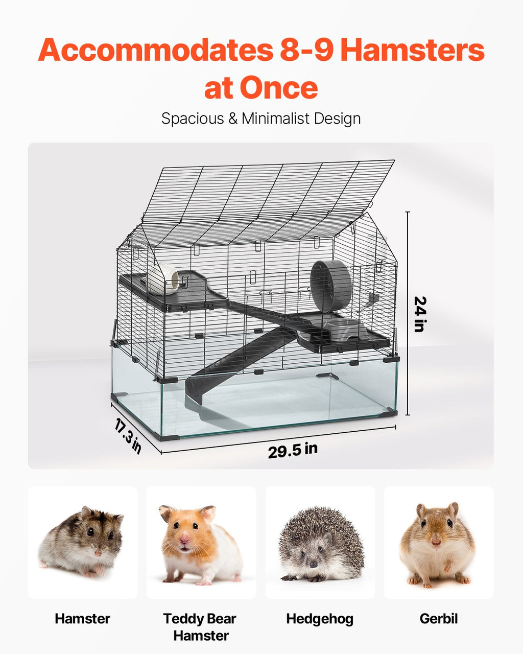 Wire Hamster Cage Habitat 29.5in Pet Rodent Gerbil Mice Small Animal House — Hamster Cages | GetPawsy