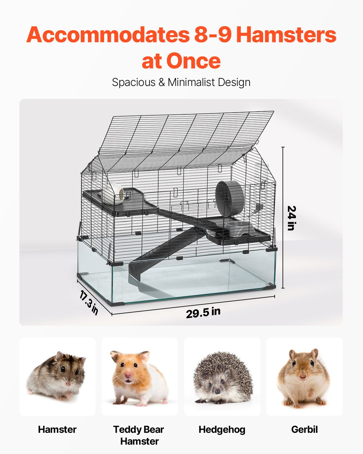 Wire Hamster Cage Habitat 29.5in Pet Rodent Gerbil Mice Small Animal House — Hamster Cages | GetPawsy