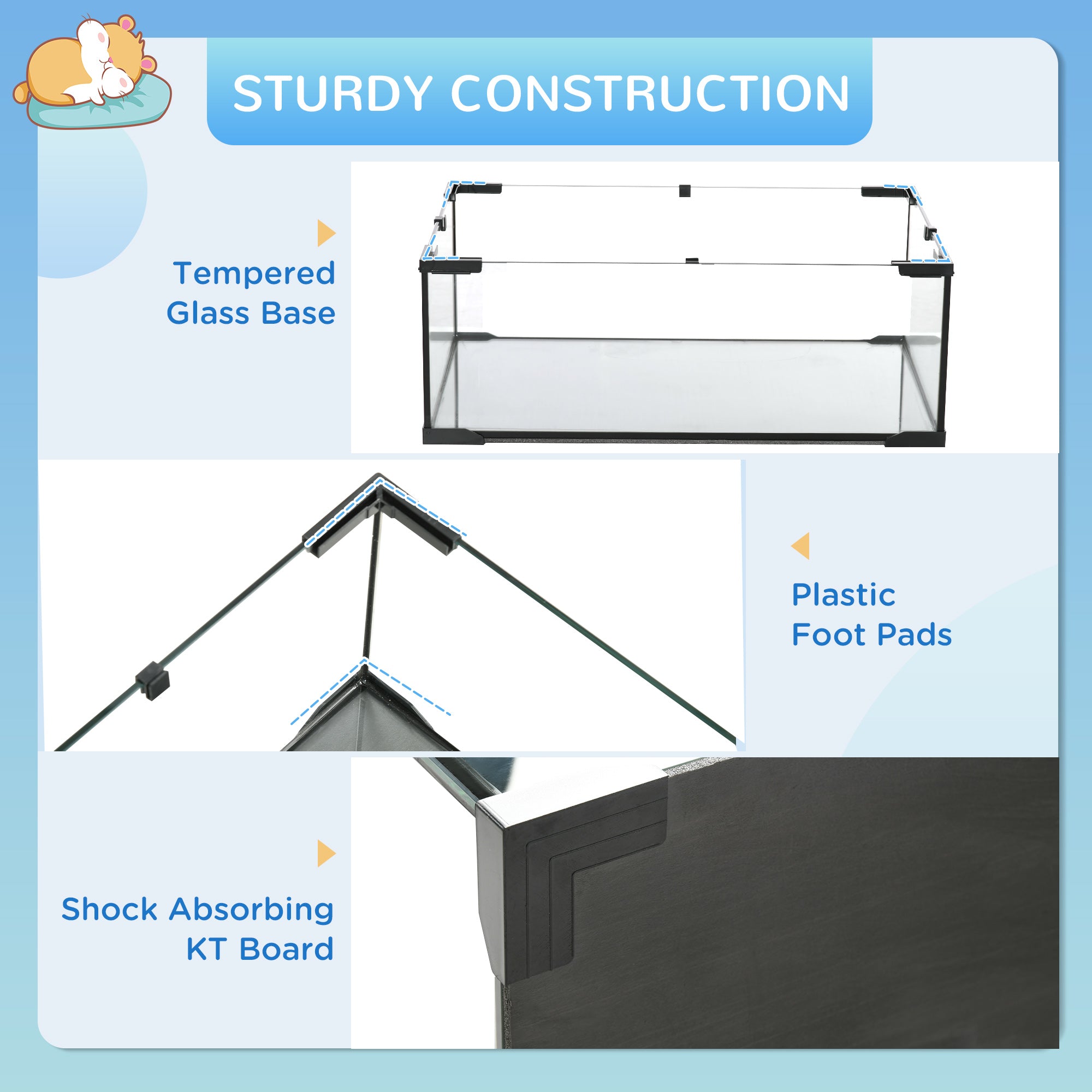  31" Hamster Cage, Gerbil Cage with Glass Basin for Small Hamsters, Black — Hamster Cages | GetPawsy