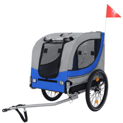 Large Folding Bike Trailer For Dogs  120LB Capacity All-Terrain Pet Carrier, Durable Steel Frame For Cycling, Jogging, Campin