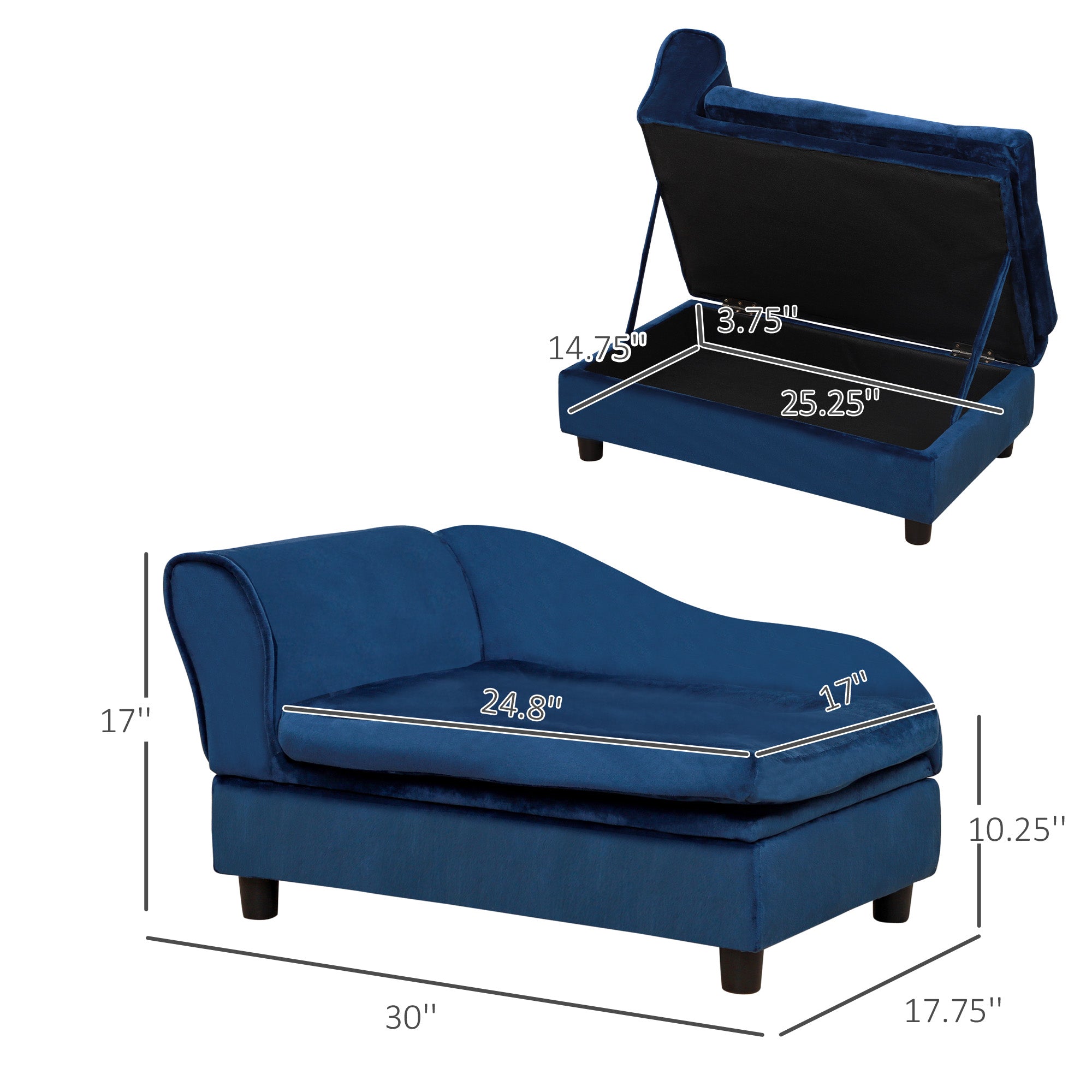  Pet Sofa Bed Couch with Storage, Pet Sofa for Cats and Small Dogs — Dog Toys | GetPawsy