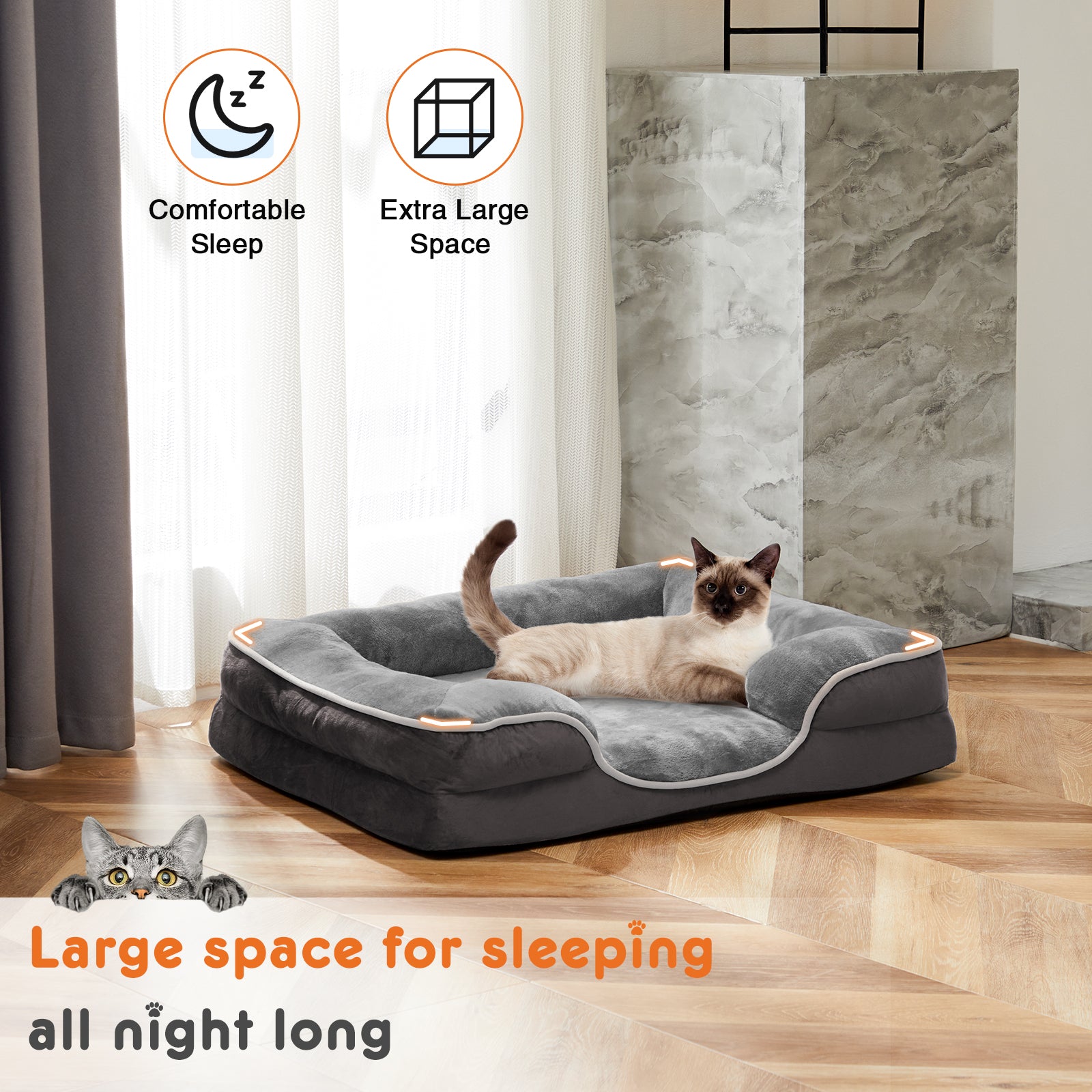 Memory Foam Pet Bed For Small Dogs & Cats With Washable Removable Cover Non-Slip Base Waterproof Liner — Dog Beds | GetPawsy