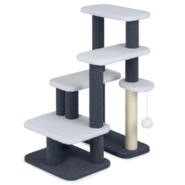 Cat Scratching Tree – 4-Level Sisal Post with Pet Steps for Cats — Cat Trees & Condos | GetPawsy