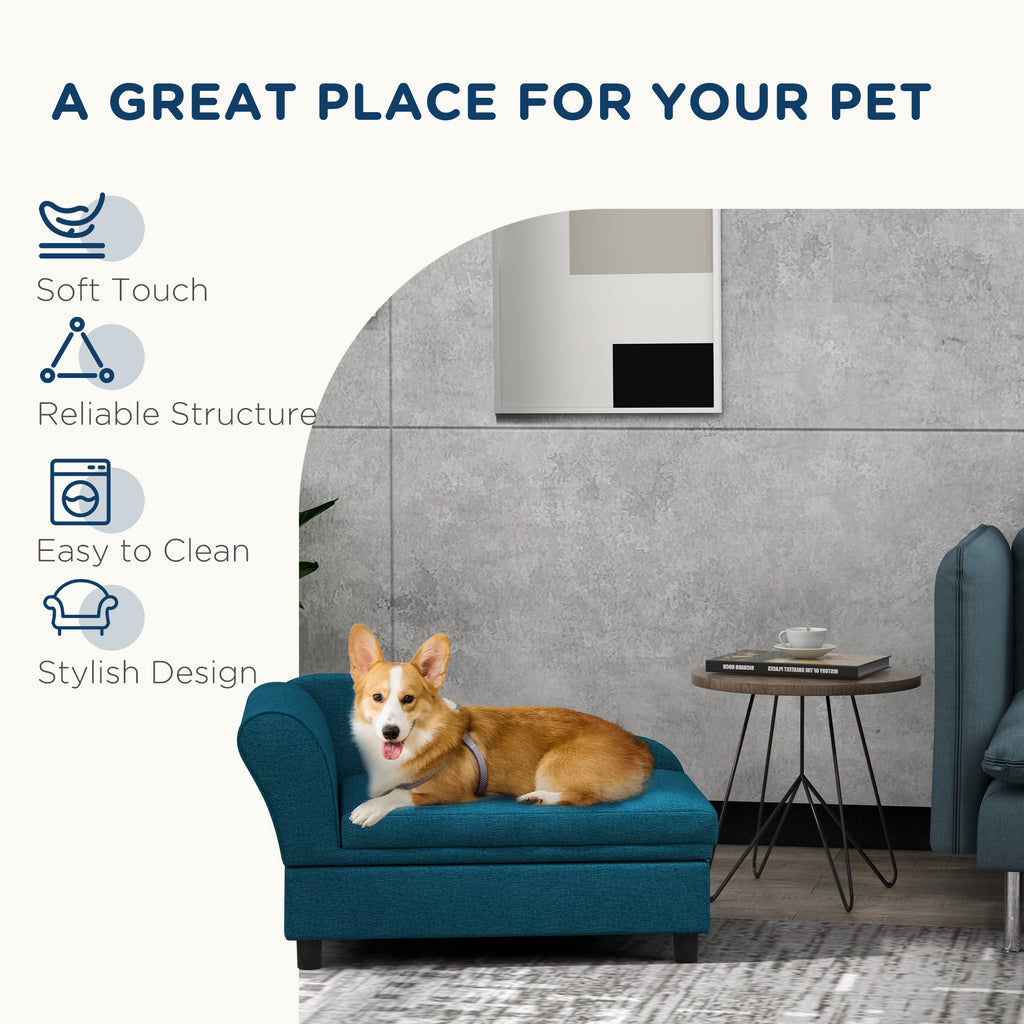  Pet Sofa Dog Sofa for Small Dogs with Storage, Dark Blue — Dog Toys | GetPawsy