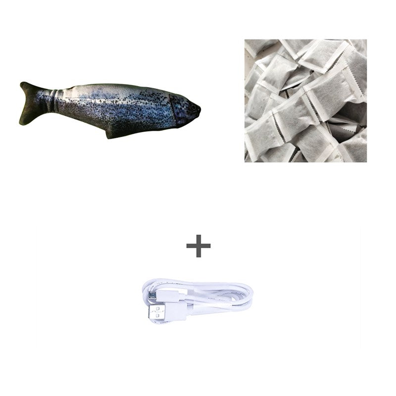Without Cat Nip Version - Electric Jumping Fish Simulation Electric Fish Toy — Pet Supplies > Pet Toys > Pet Training and Edu