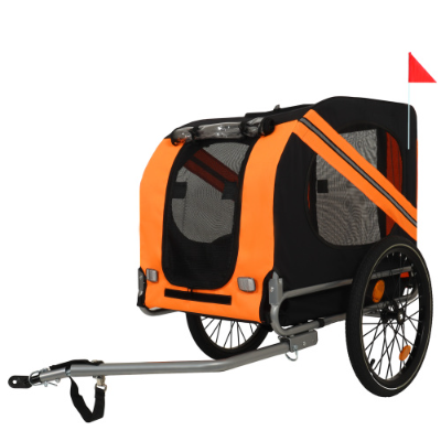 Large Folding Bike Trailer For Dogs  120LB Capacity All-Terrain Pet Carrier, Durable Steel Frame For Cycling, Jogging, Campin
