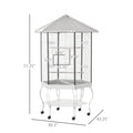  77" Flight Bird Cage Hexagon Covered Canopy Portable Aviary With Storage — Bird Cages | GetPawsy