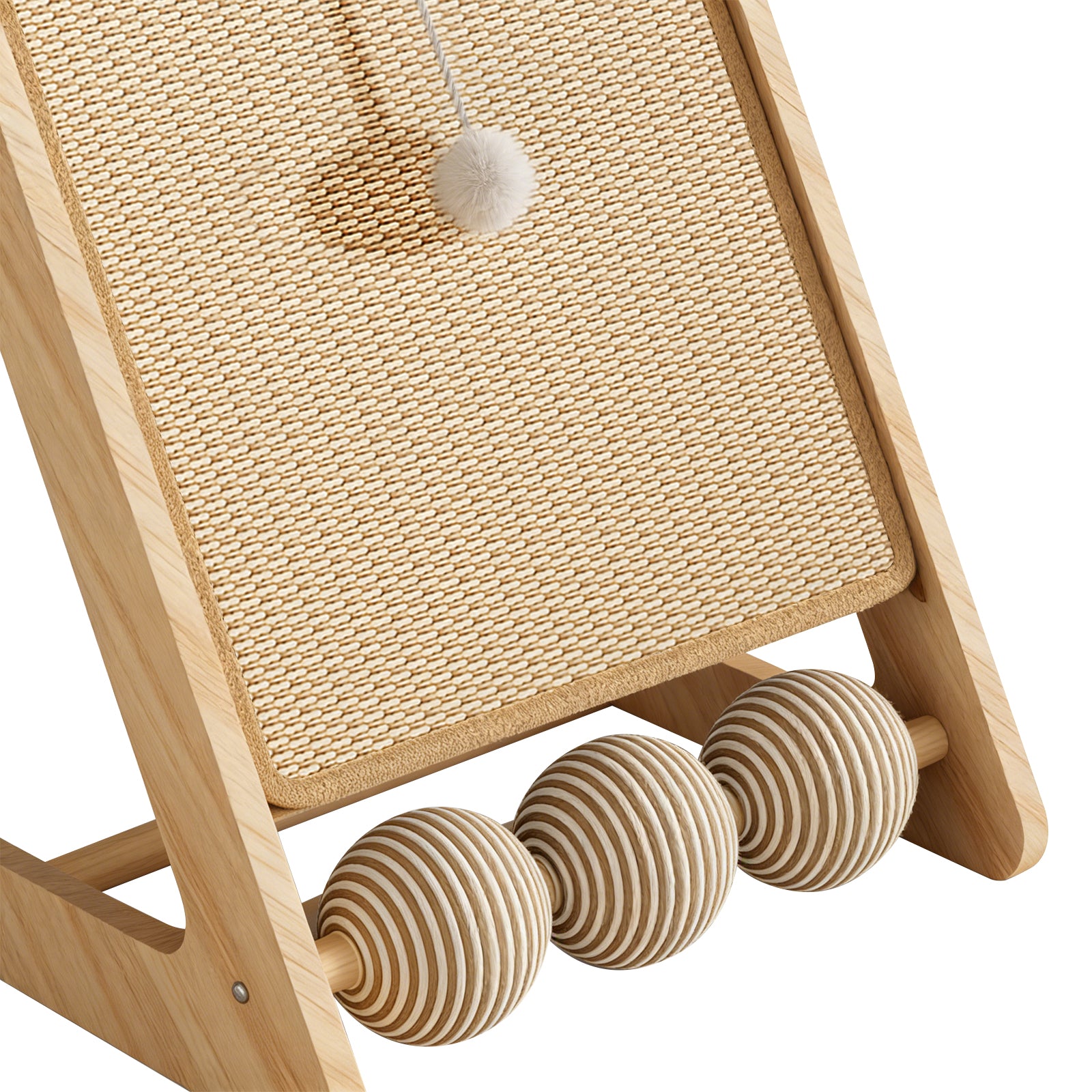 L Rattan Cat Scratching Post With Ball Attachment — Pet Furniture Tools | GetPawsy