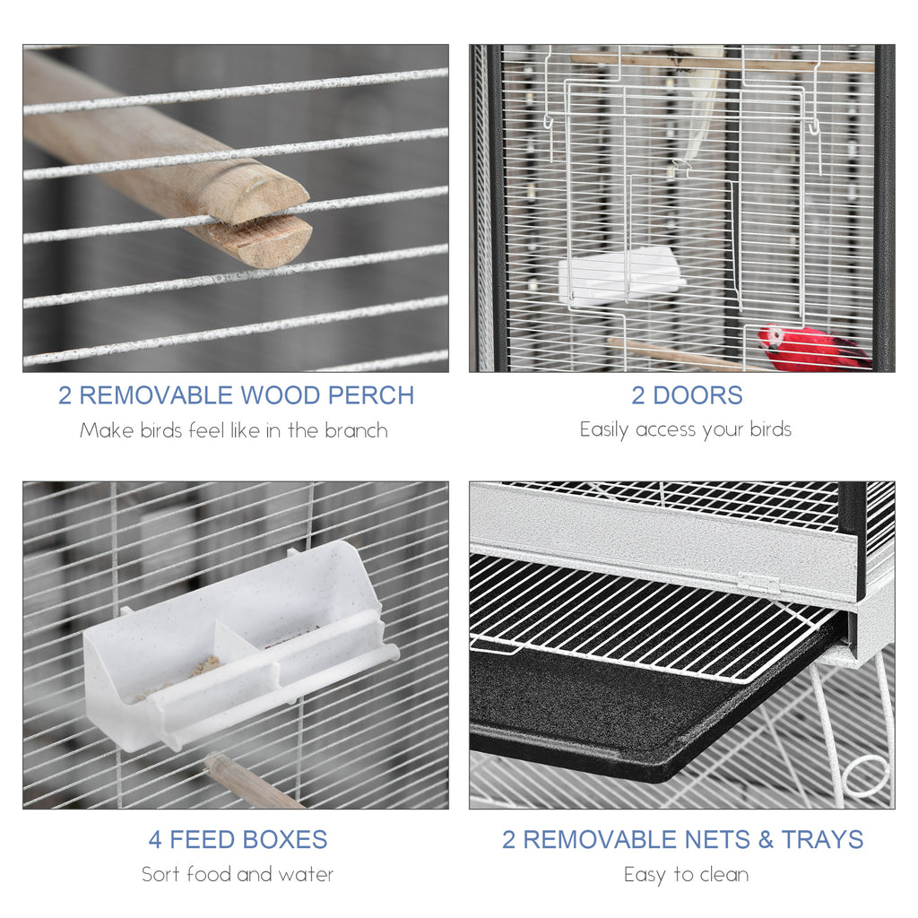  77" Flight Bird Cage Hexagon Covered Canopy Portable Aviary With Storage — Bird Cages | GetPawsy