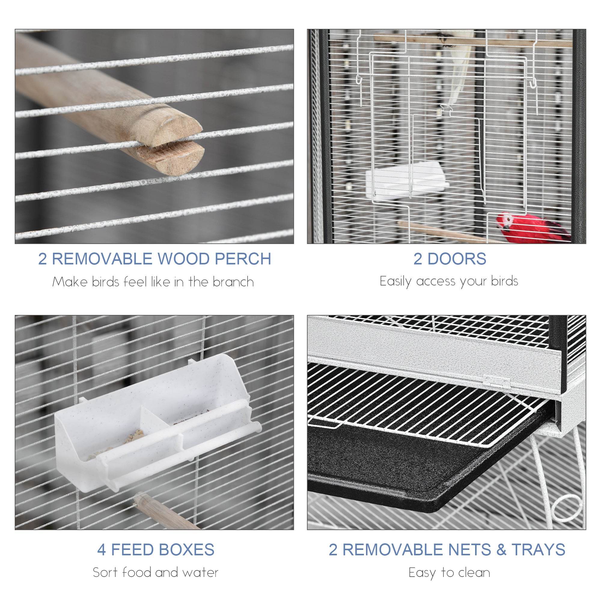  77" Flight Bird Cage Hexagon Covered Canopy Portable Aviary With Storage — Bird Cages | GetPawsy