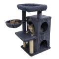 Cat Tree Tower Condo – 2-Tier 33.5-Inch Dark Gray with Sisal Scratching Posts for Cats — Cat Trees & Condos | GetPawsy