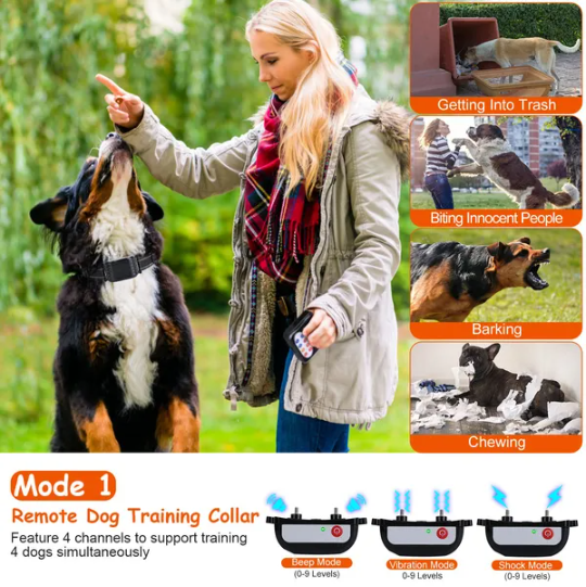 Dog Training Collar System – 990FT Wireless Fence with Beep, Vibration & Shock — Dog Houses | GetPawsy